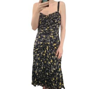 Cinq à Sept Silk Floral Midi‎ Dress 2 Cottagecore Farmhouse Fairy Party Wedding